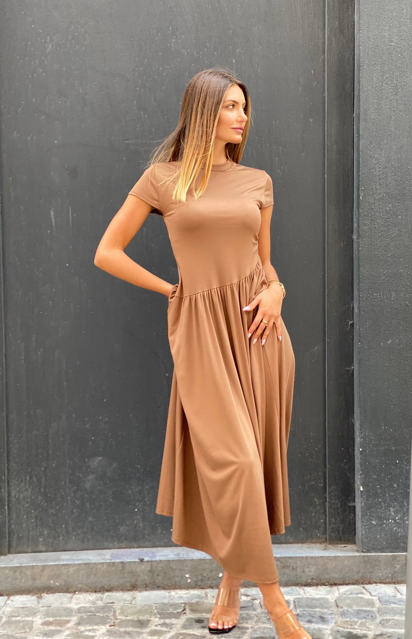 Robe Leila noisette