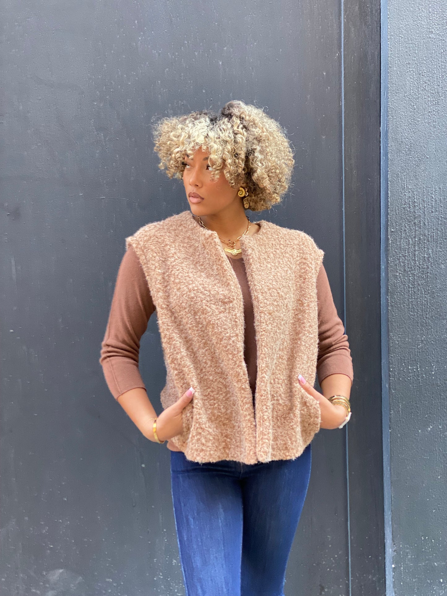 Veste sans manches Lyly beige