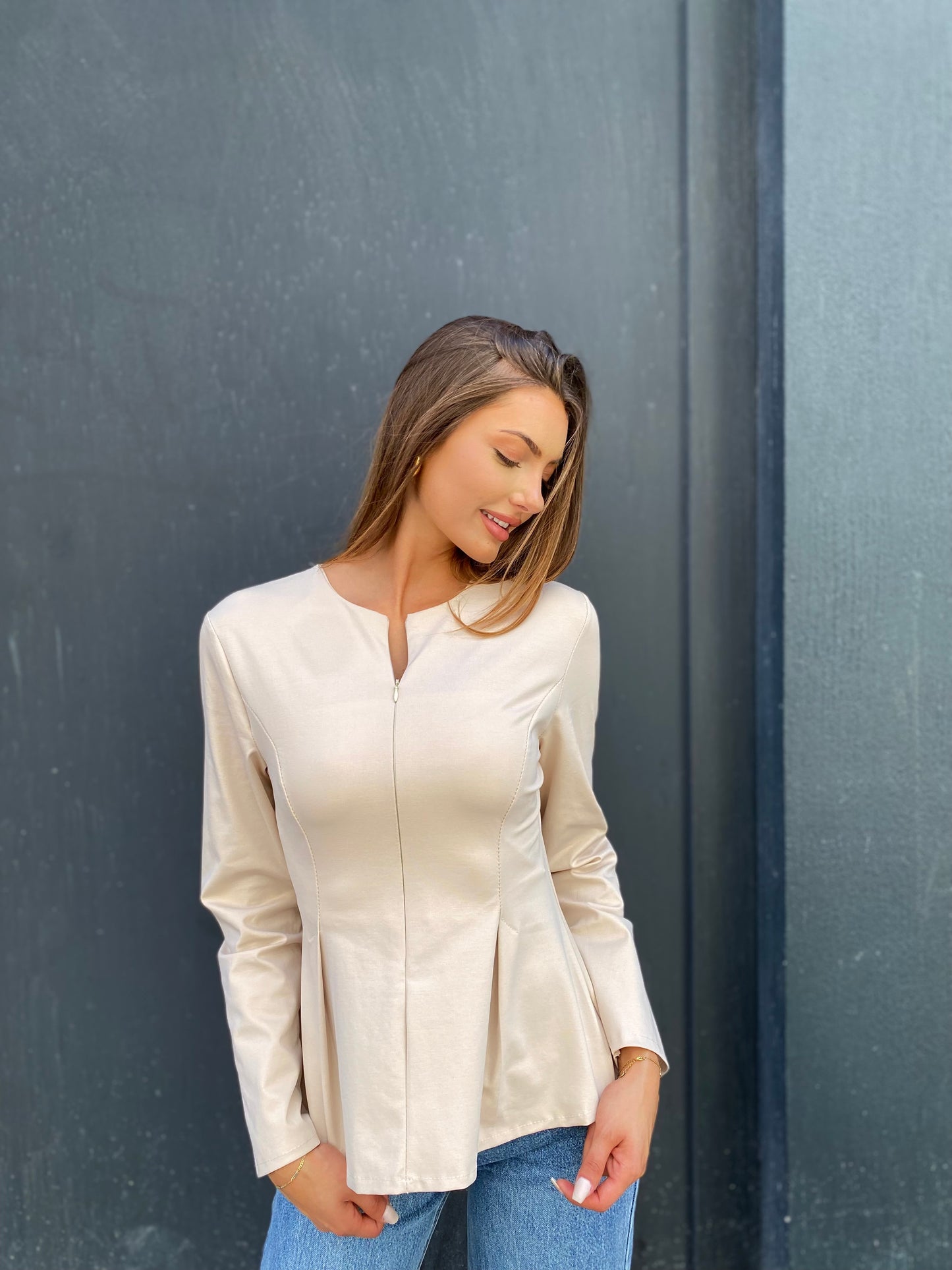 blouse Zara beige