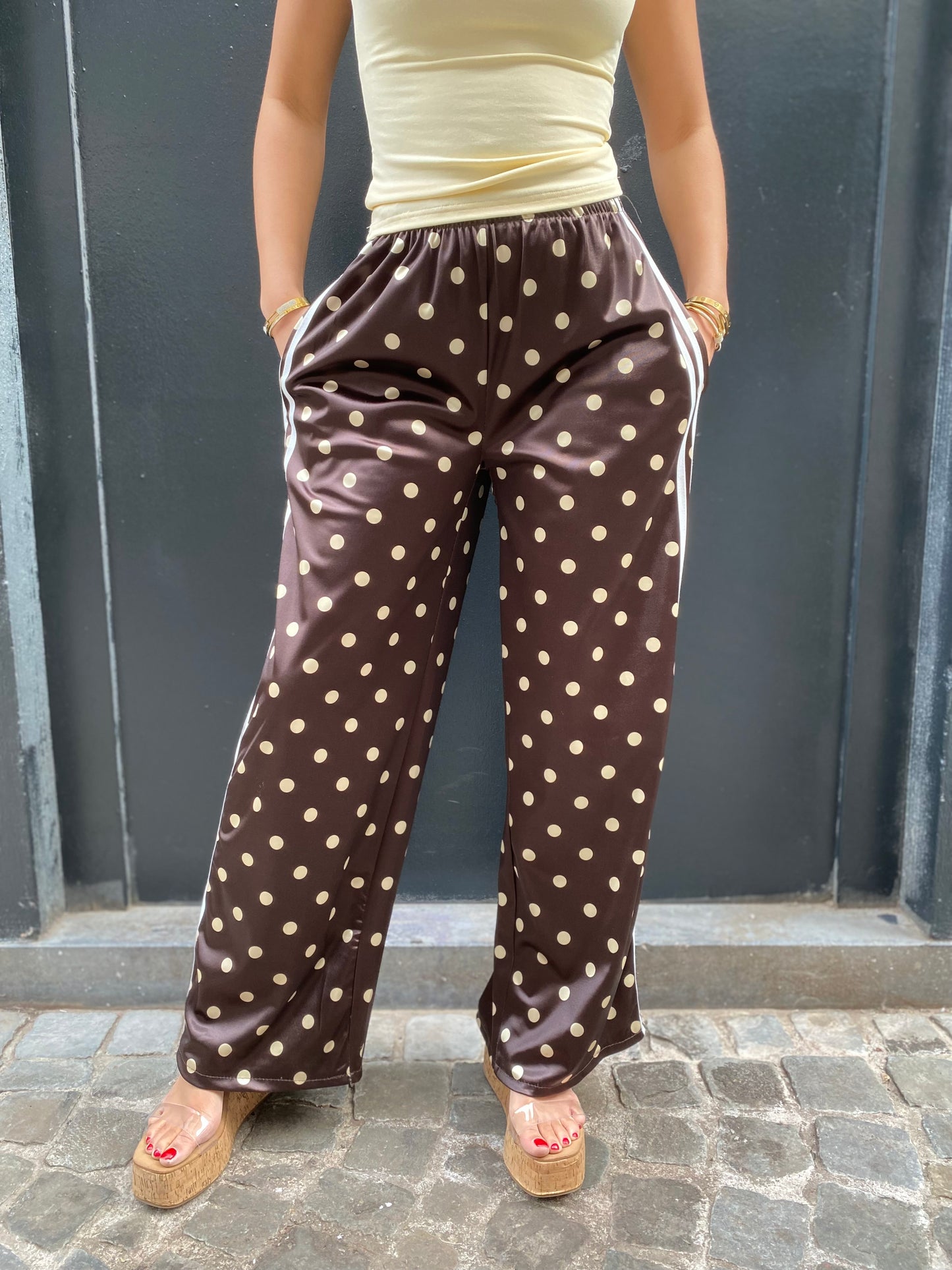 Pantalon jogging à petits pois