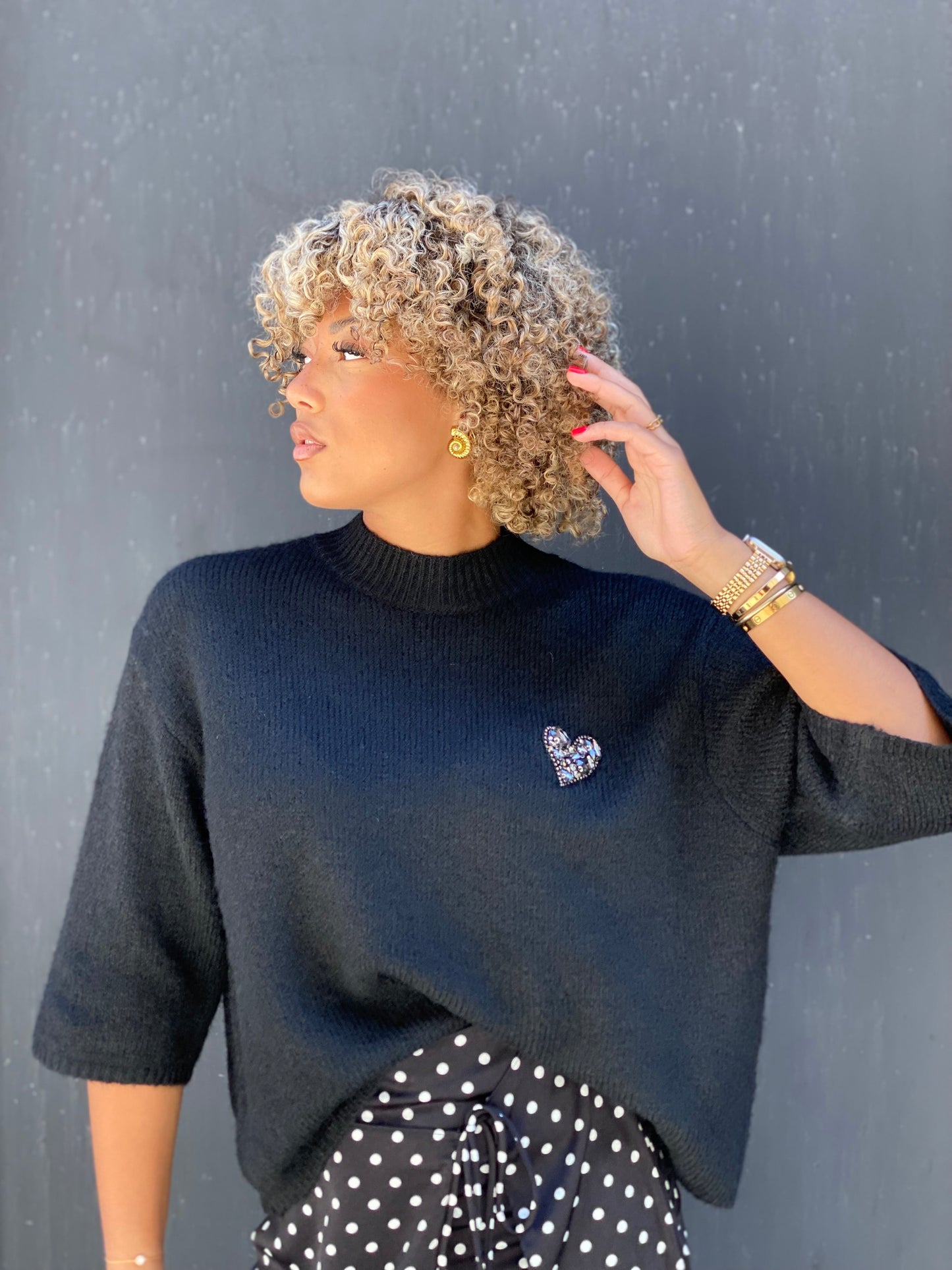 Pull bijoux coeur