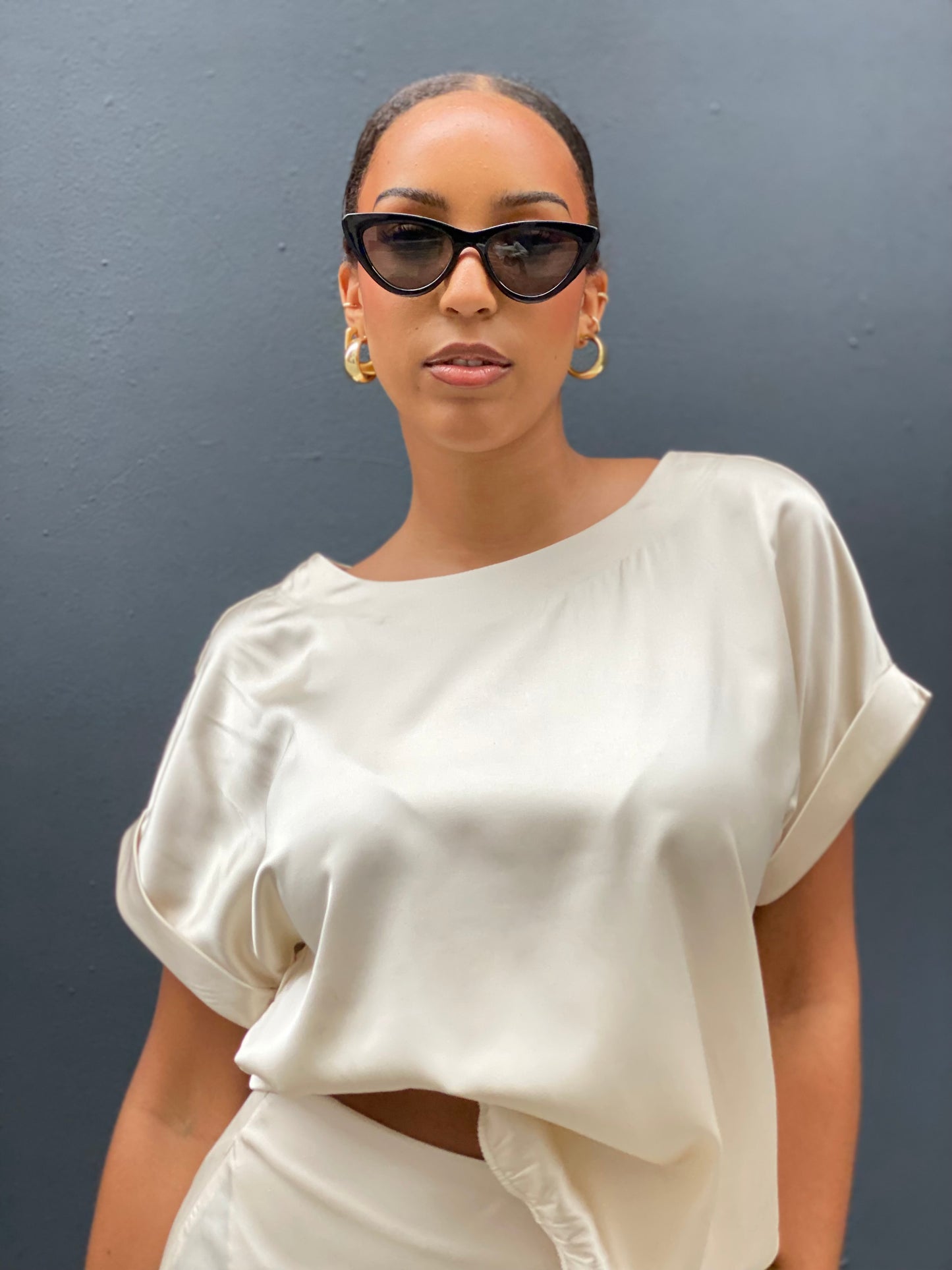 Blouse, satin Tia