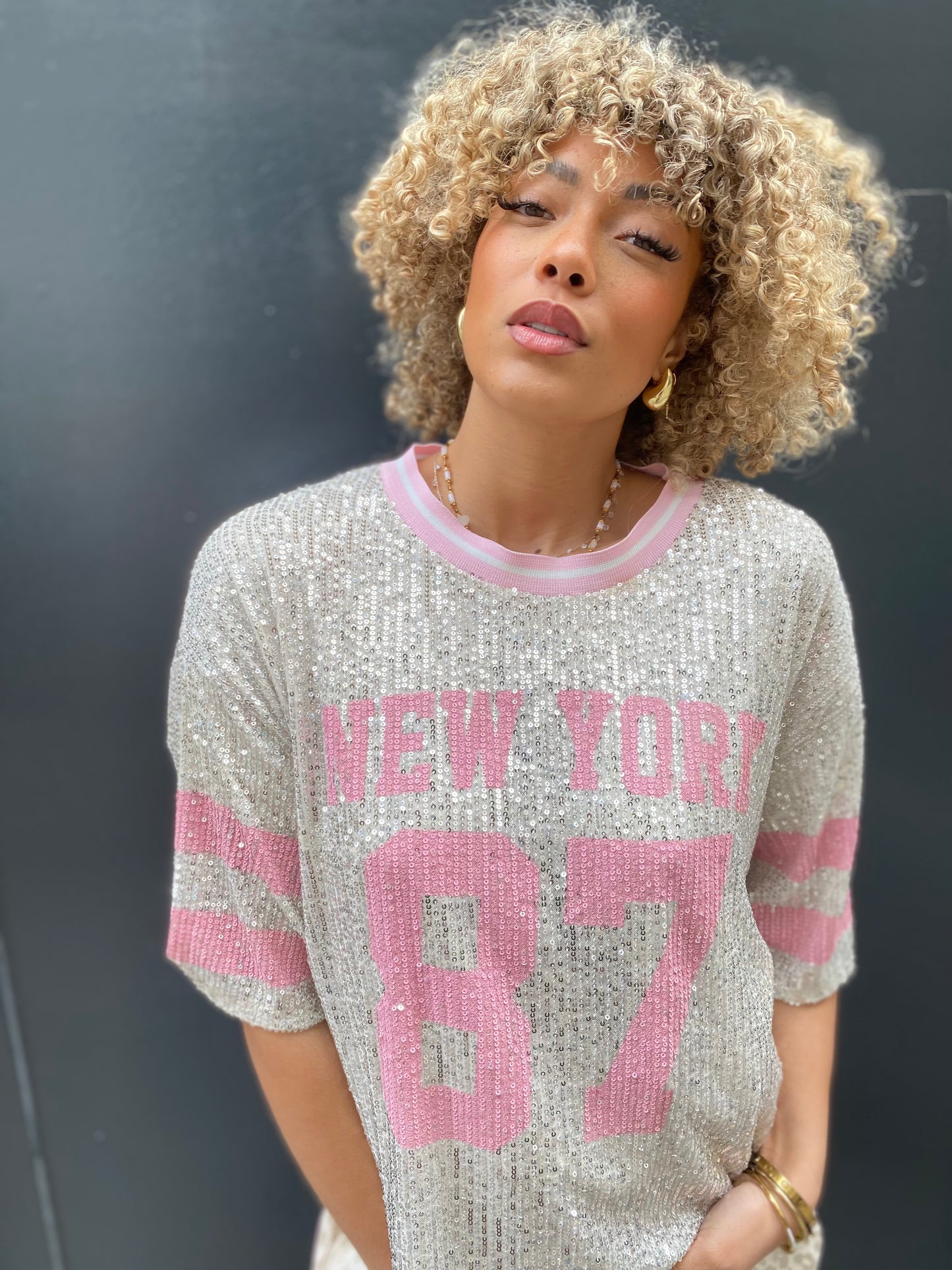 T-shirt New York, sequin