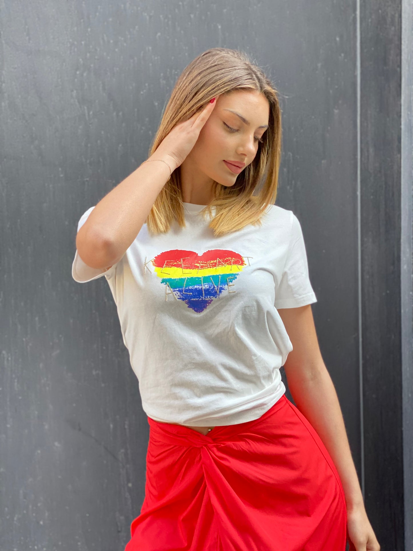 T-shirt coeur couleur