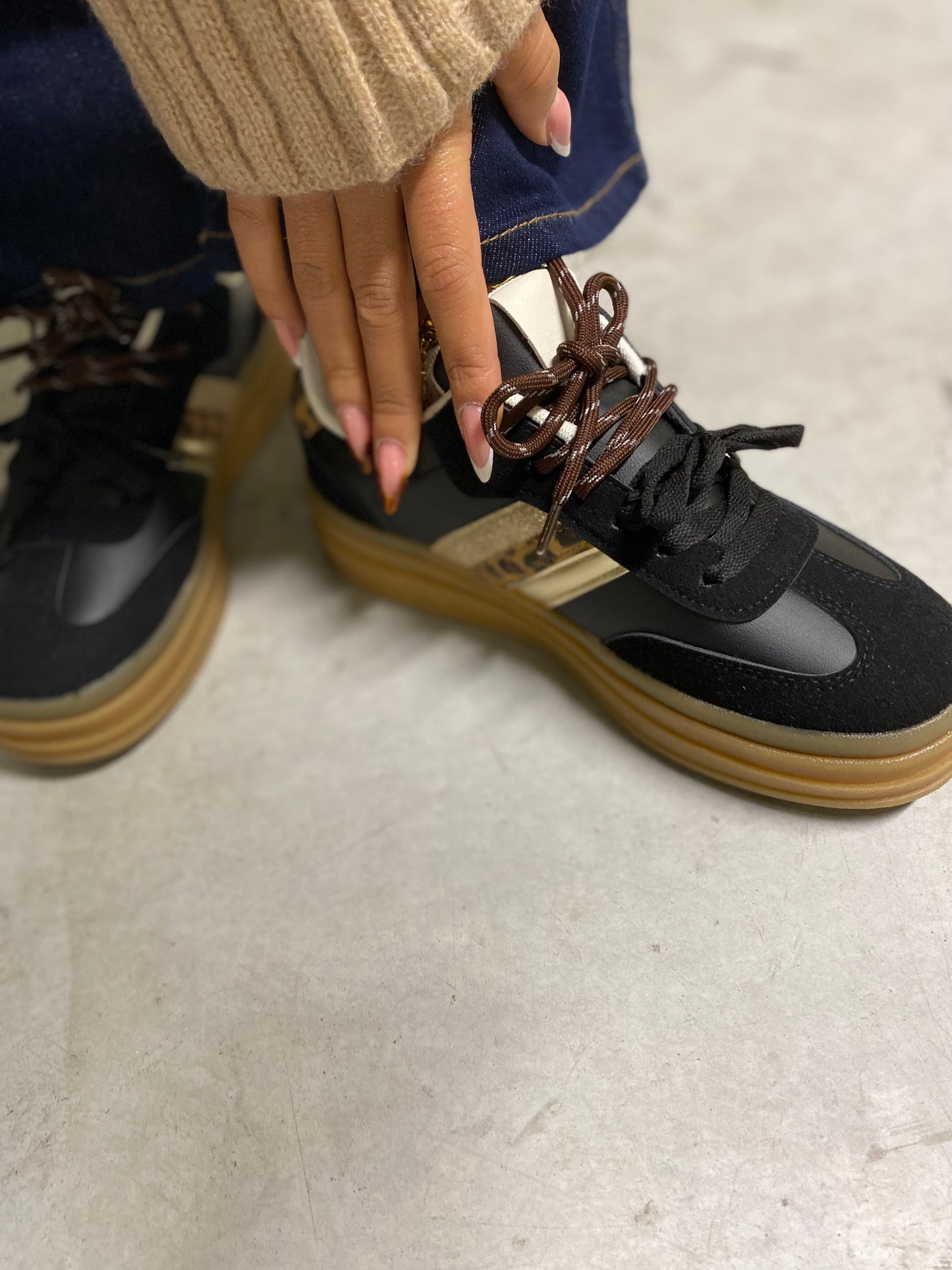 Basket noir léopard