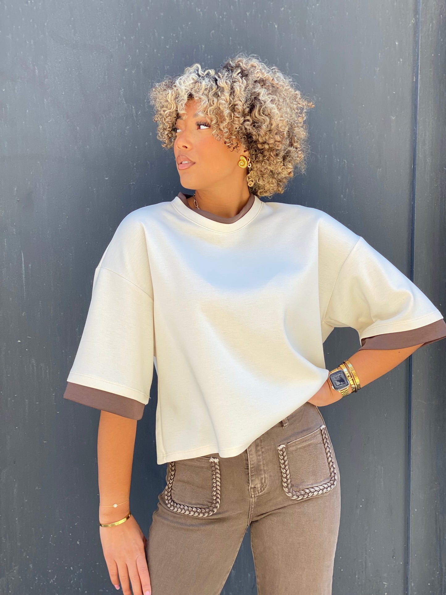 T-shirt duo beige