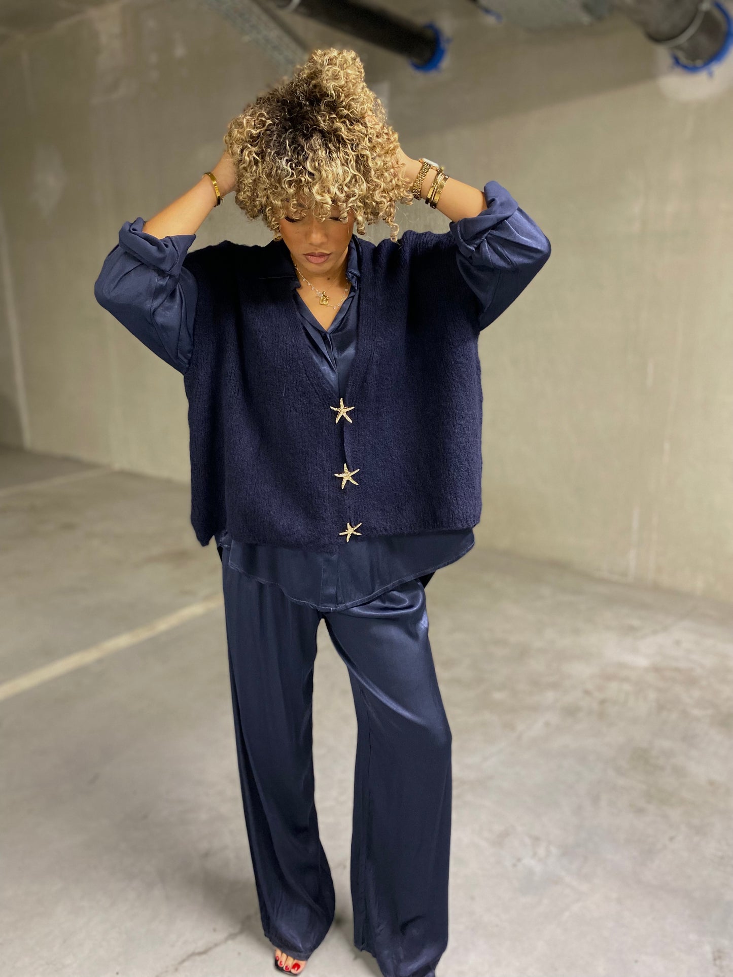 Gilet, étoile, bleu