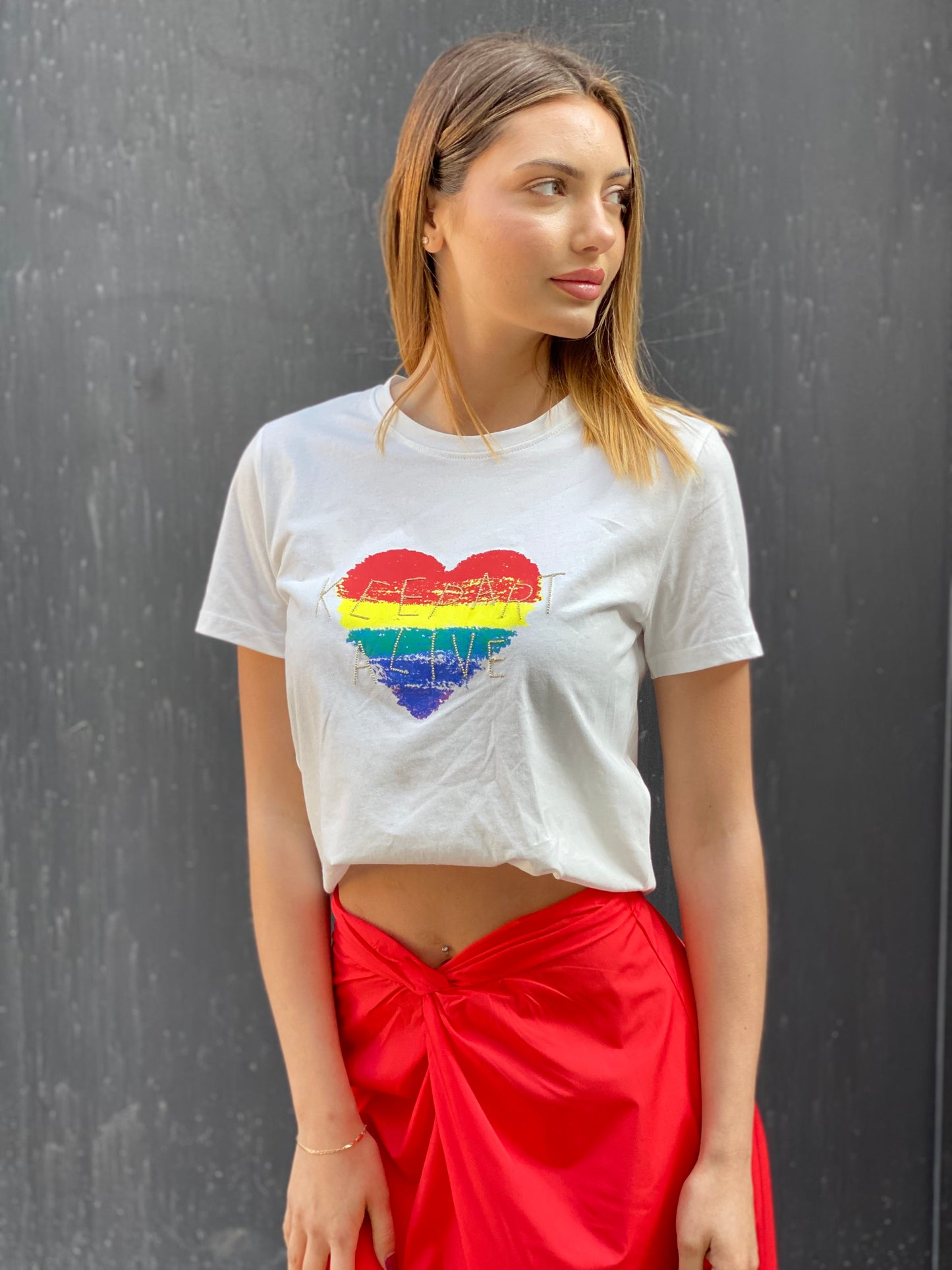 T-shirt coeur couleur