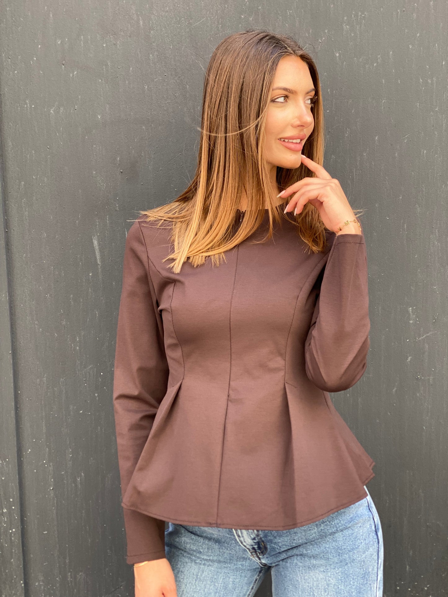 Blouse zara brune