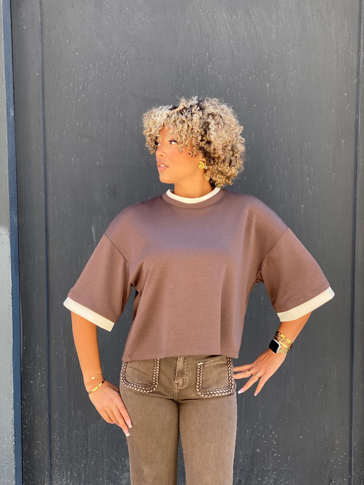 T-shirt duo brun
