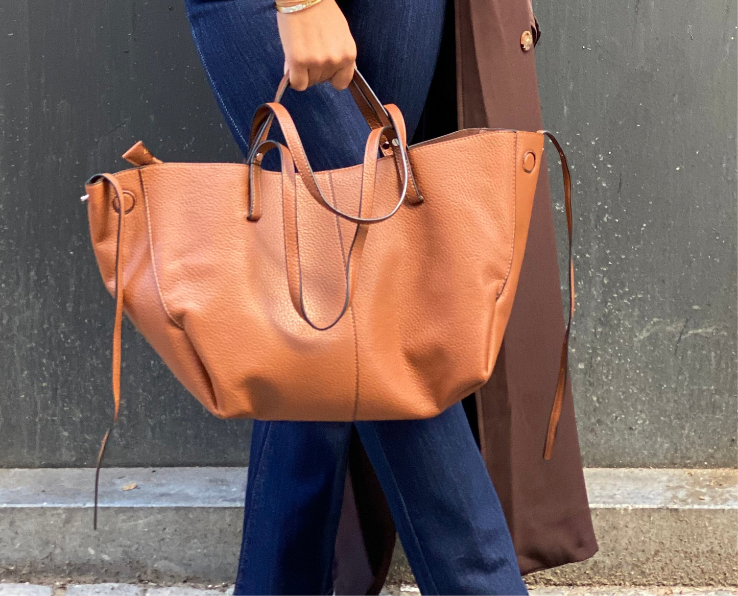 Grand sac camel double