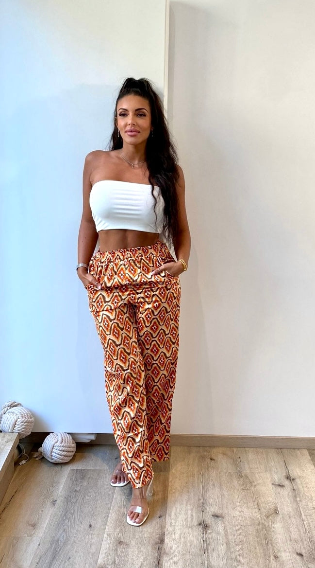 Pantalon rétro orange