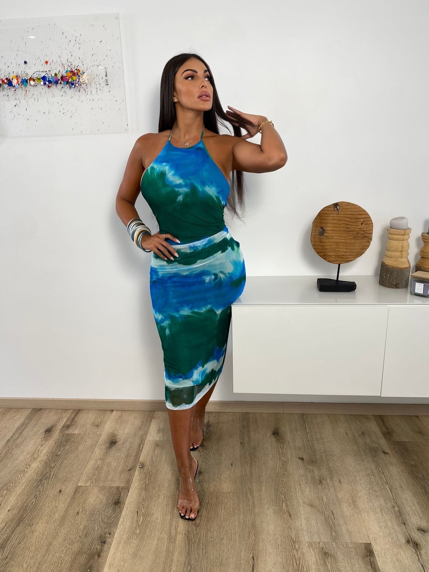 Robe Joya dos nu bleu
