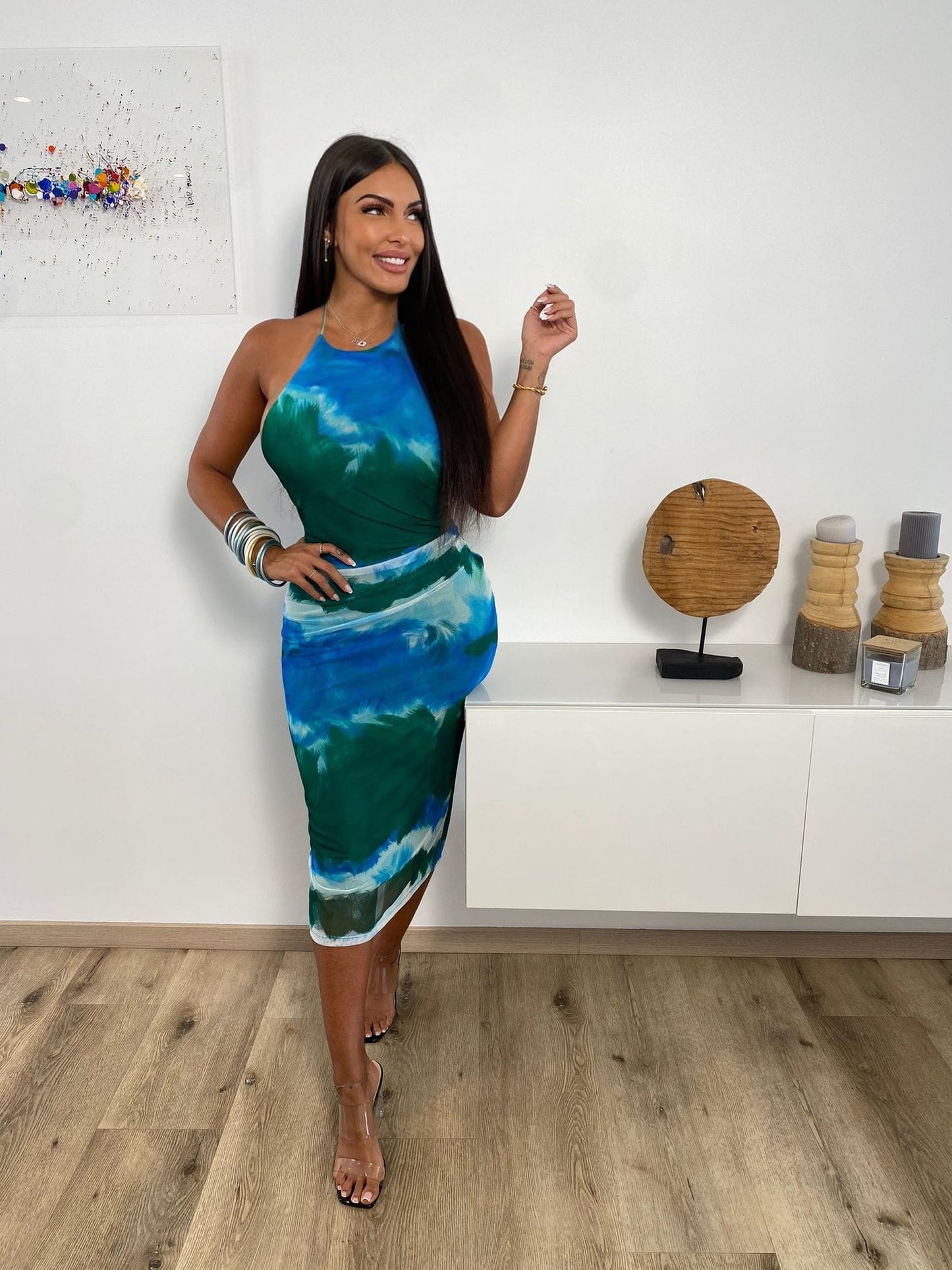 Robe Joya dos nu bleu