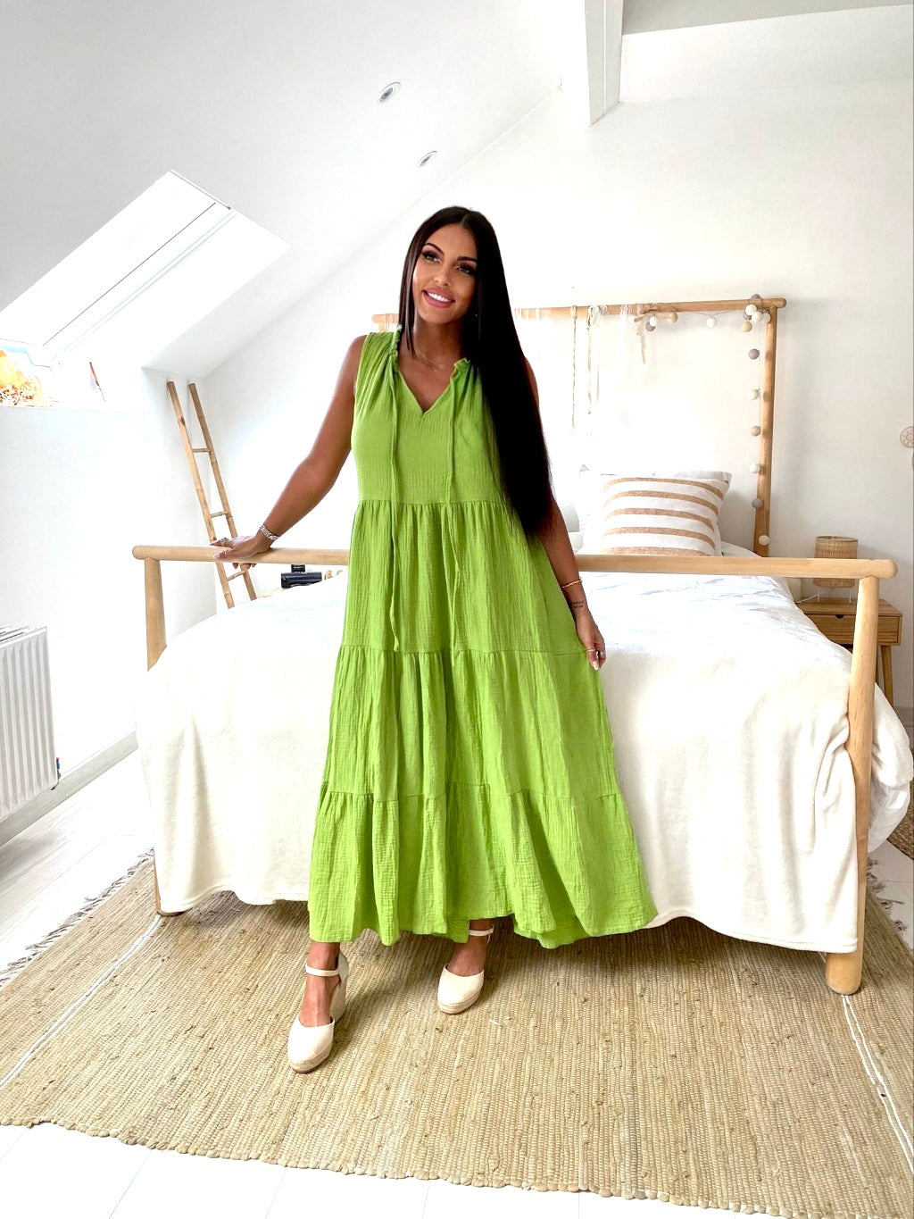 Robe longue lydia verte