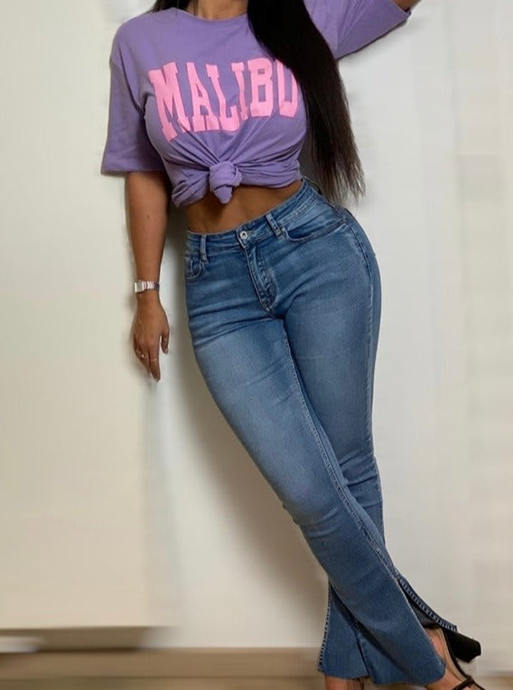 Jeans bootcut fente sur le bas Hannah