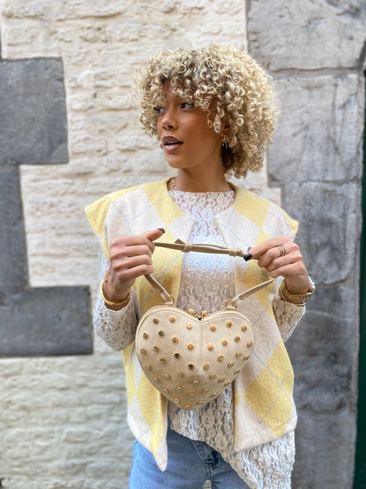 Sac coeur beige