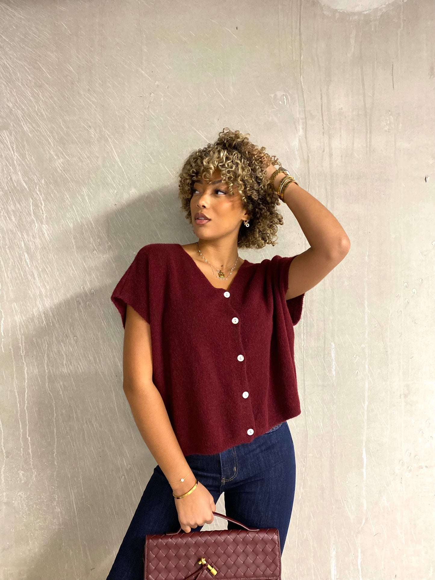 Gilet Paula bordeaux