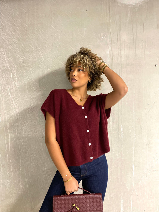 Gilet Paula bordeaux