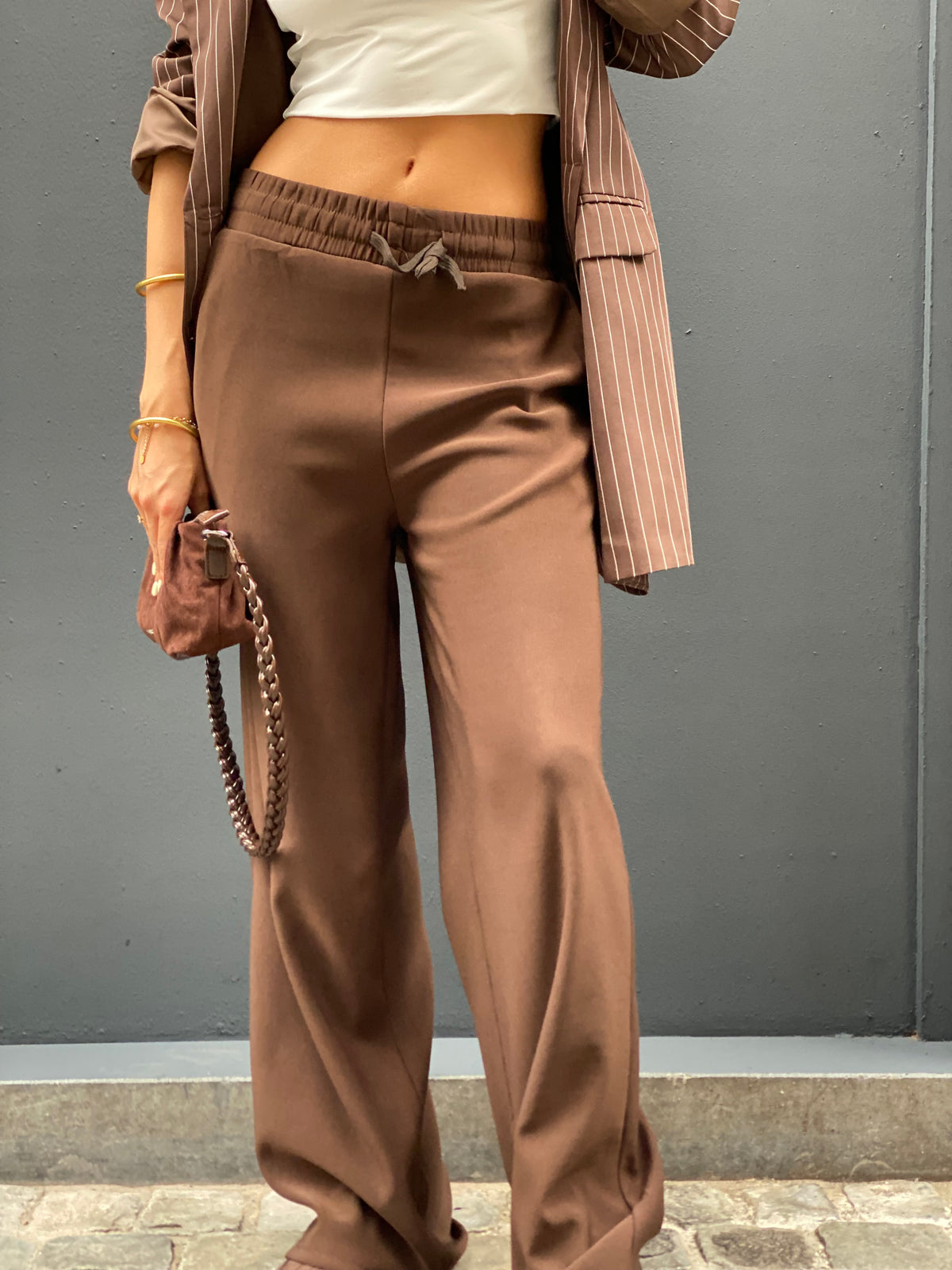 Pantalon Éva brun