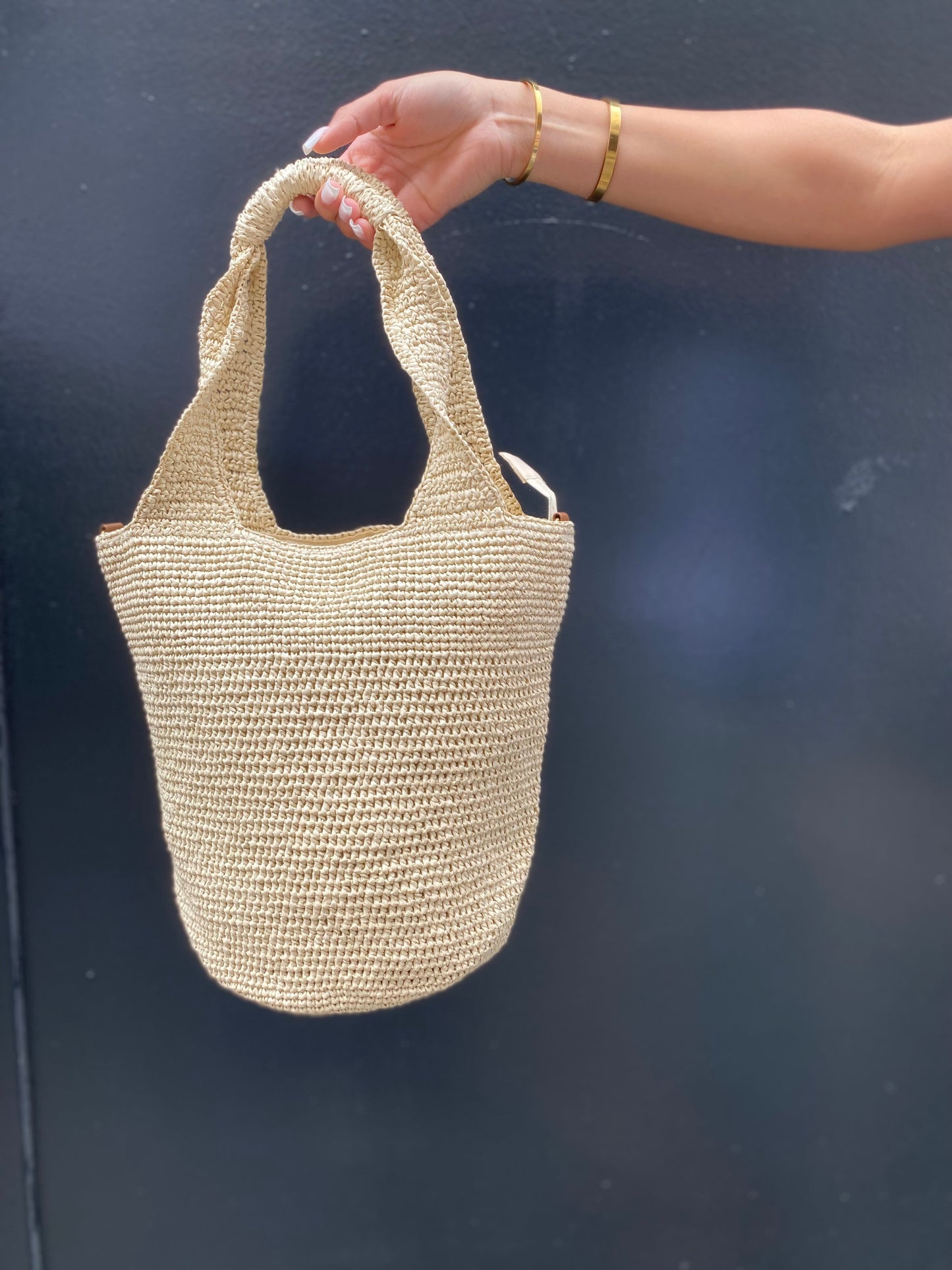 Sac en raphia beige