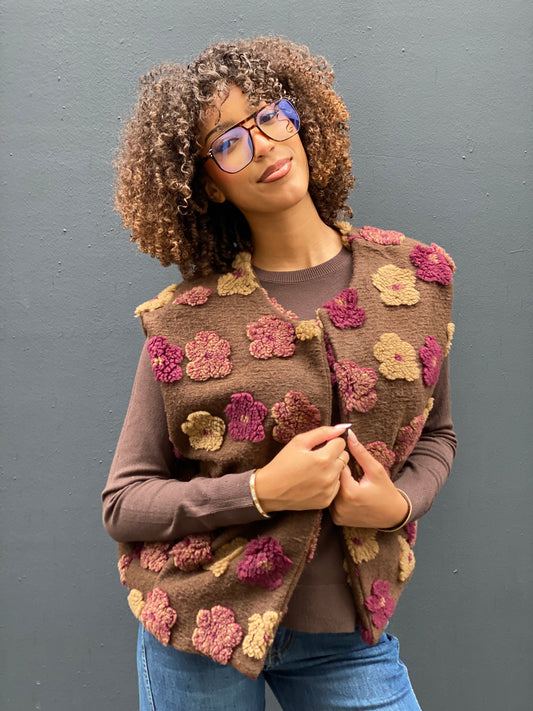 Veste sans manches flore