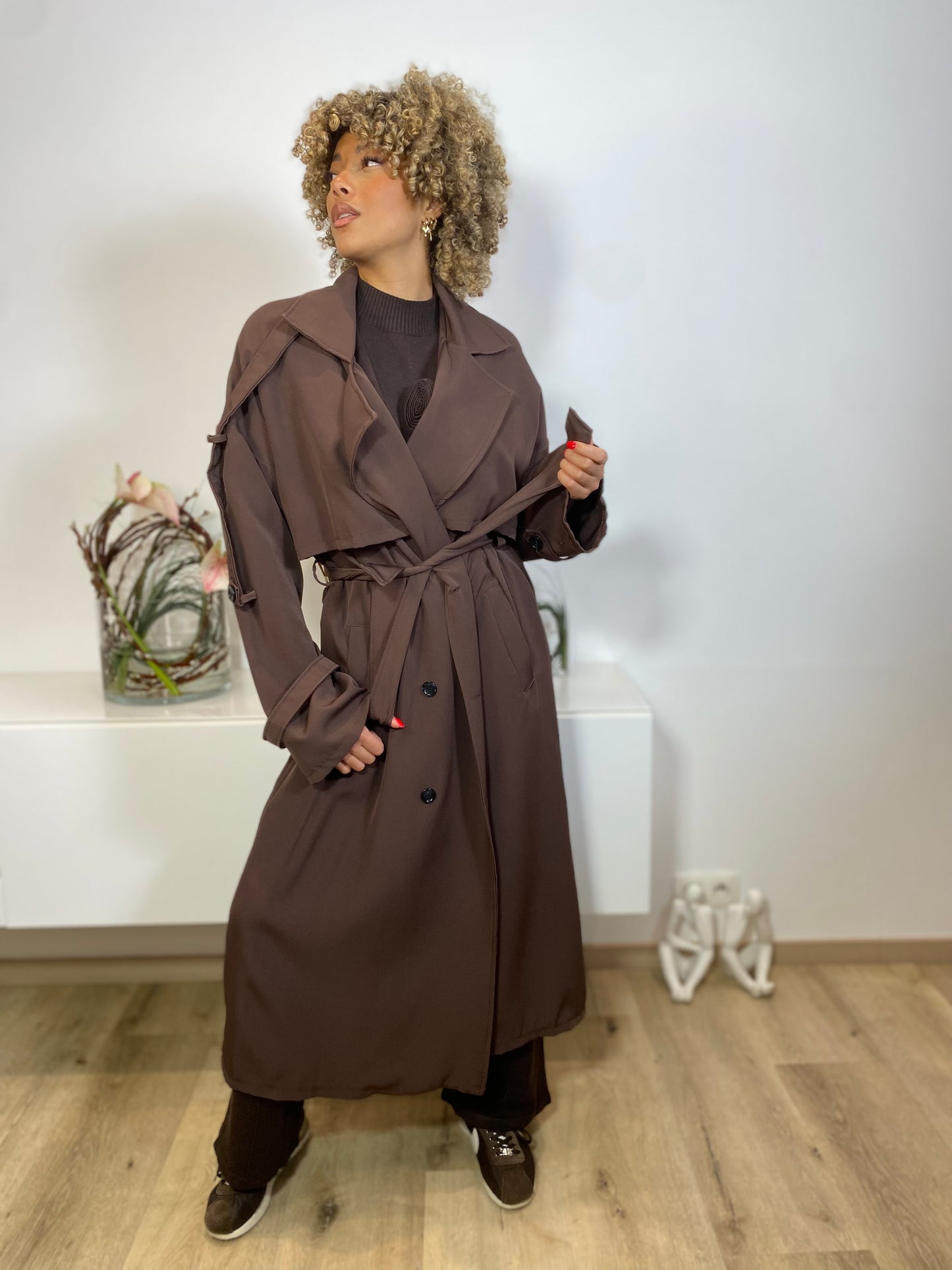 Trench long chocolat