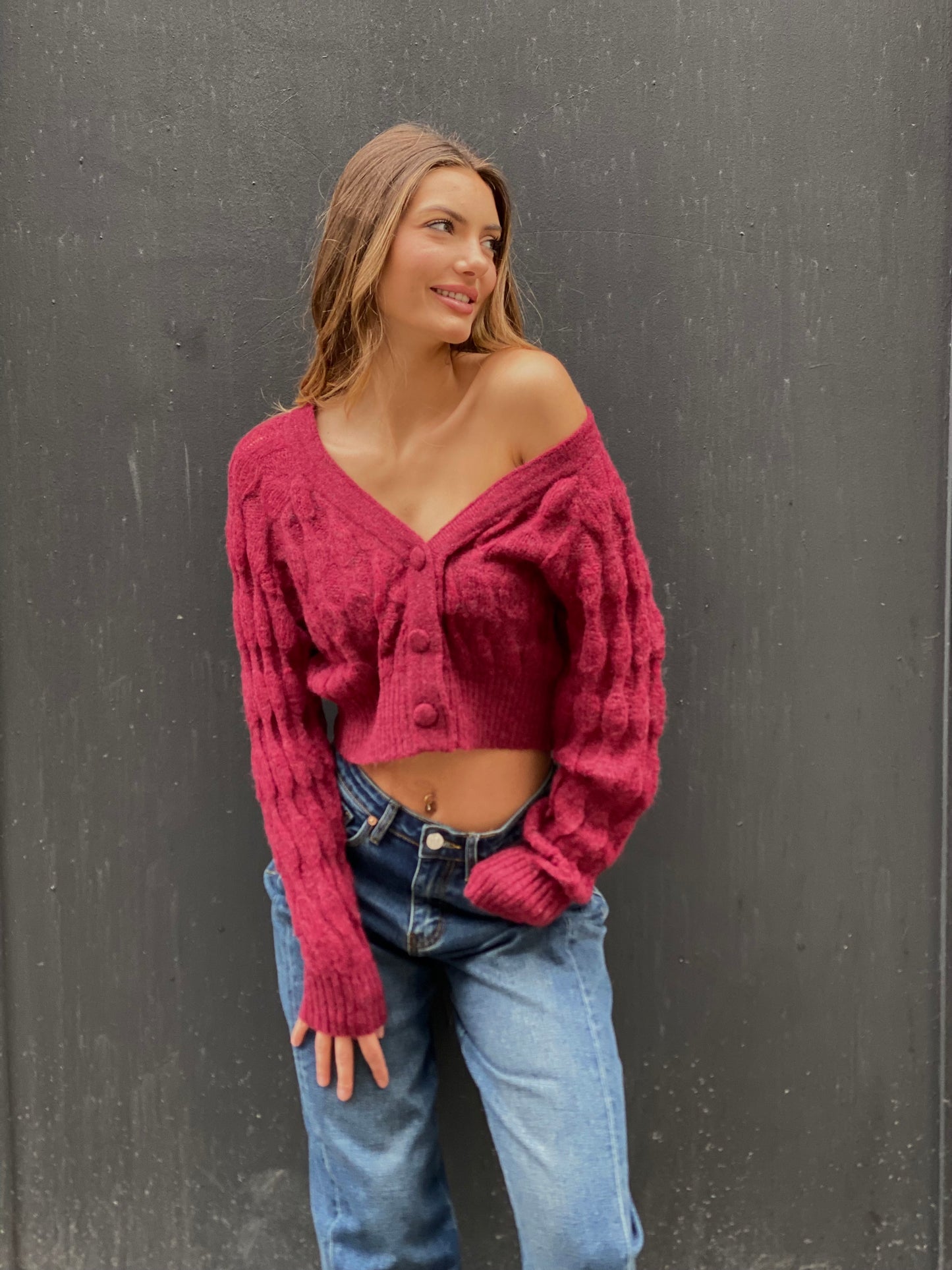 Gilet, Virginie bordeaux
