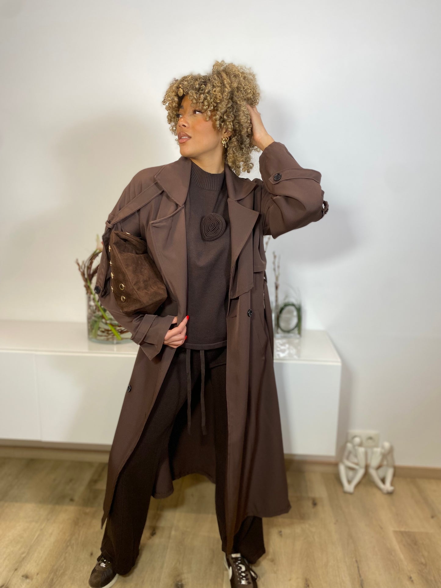 Trench long chocolat