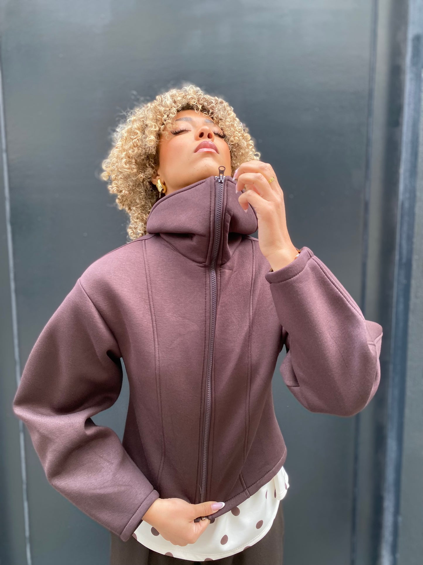 Gilet veste Zip choco
