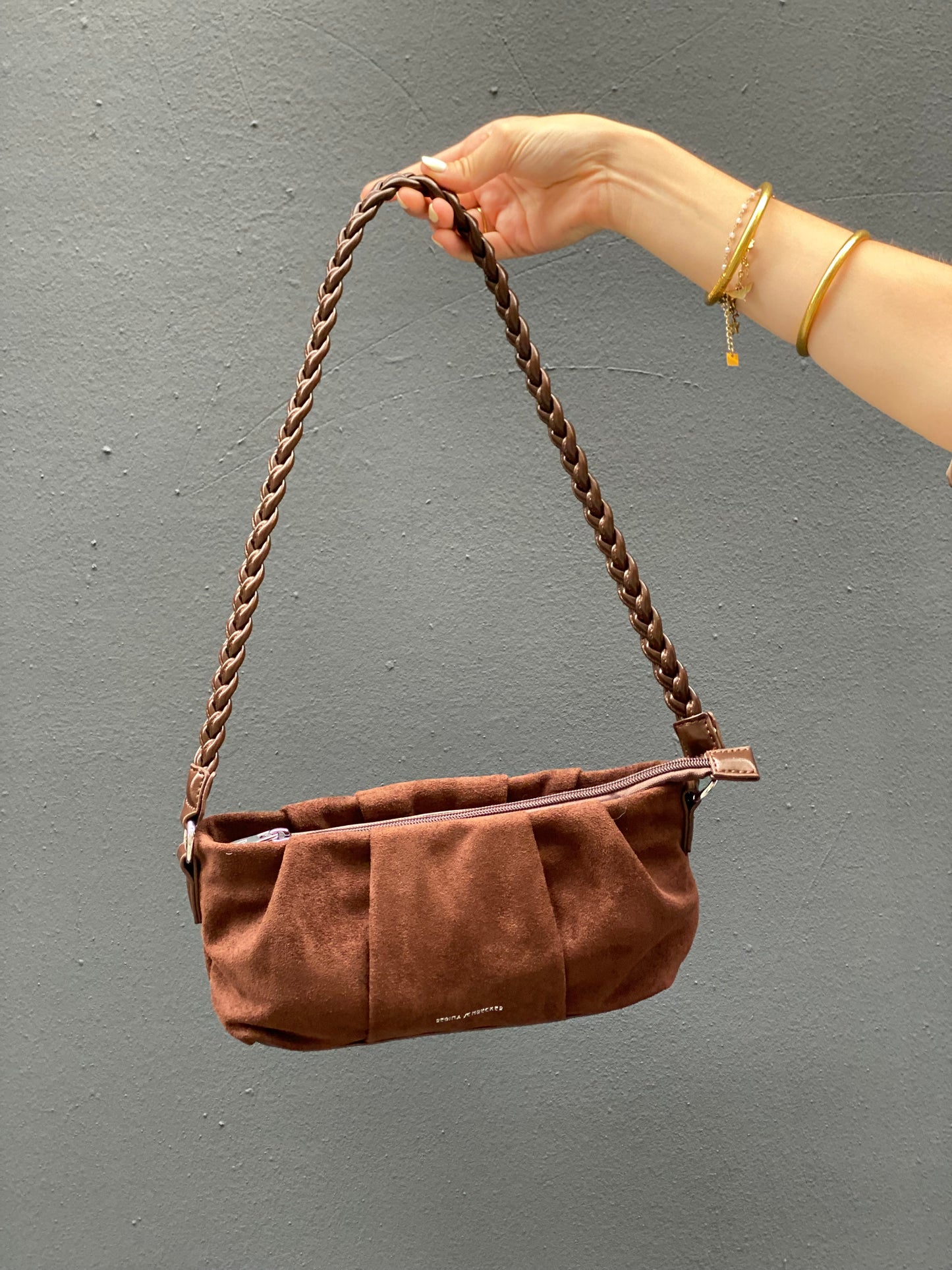 Sac brun suédine
