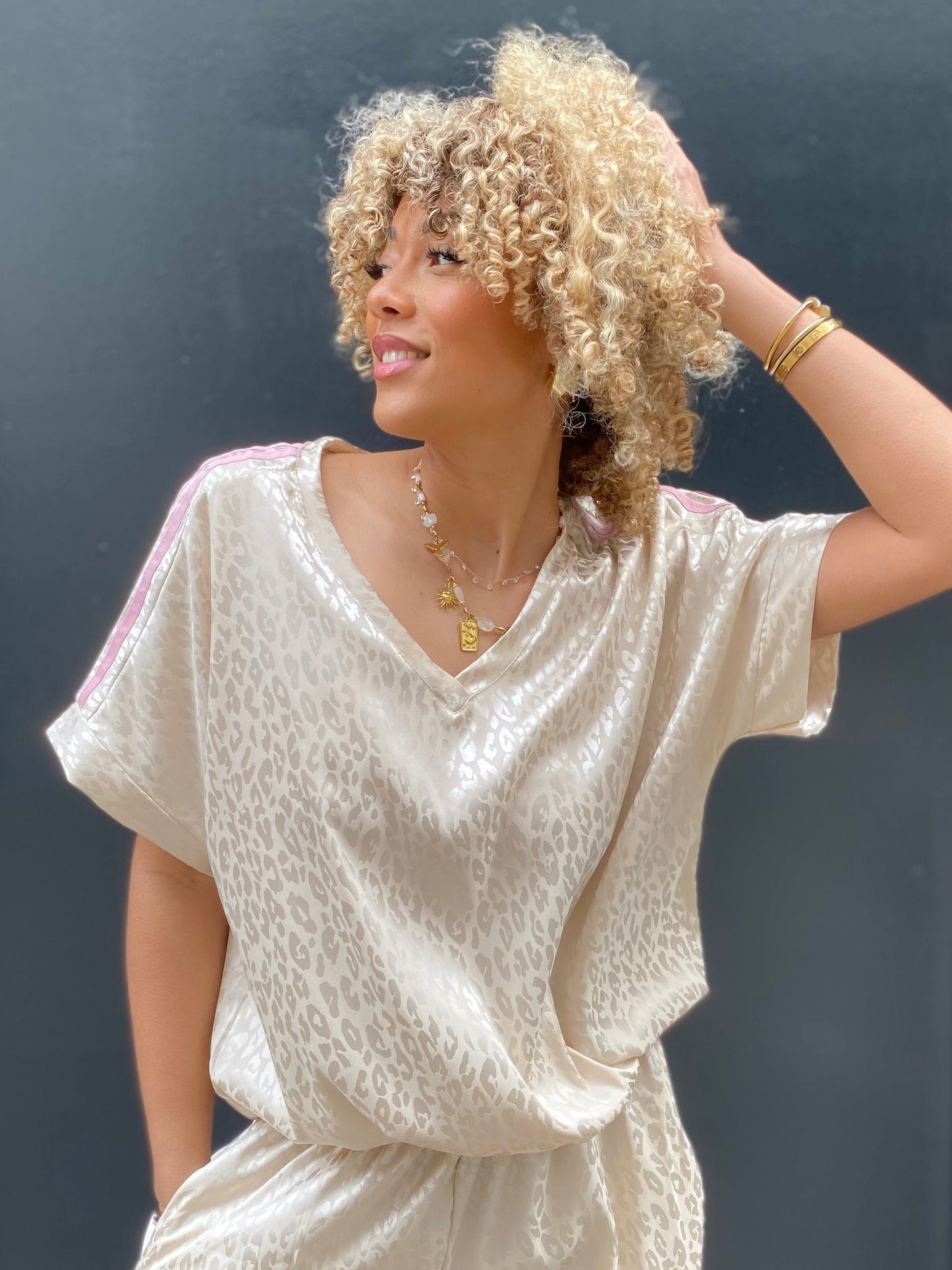 Blouse, léopard beige