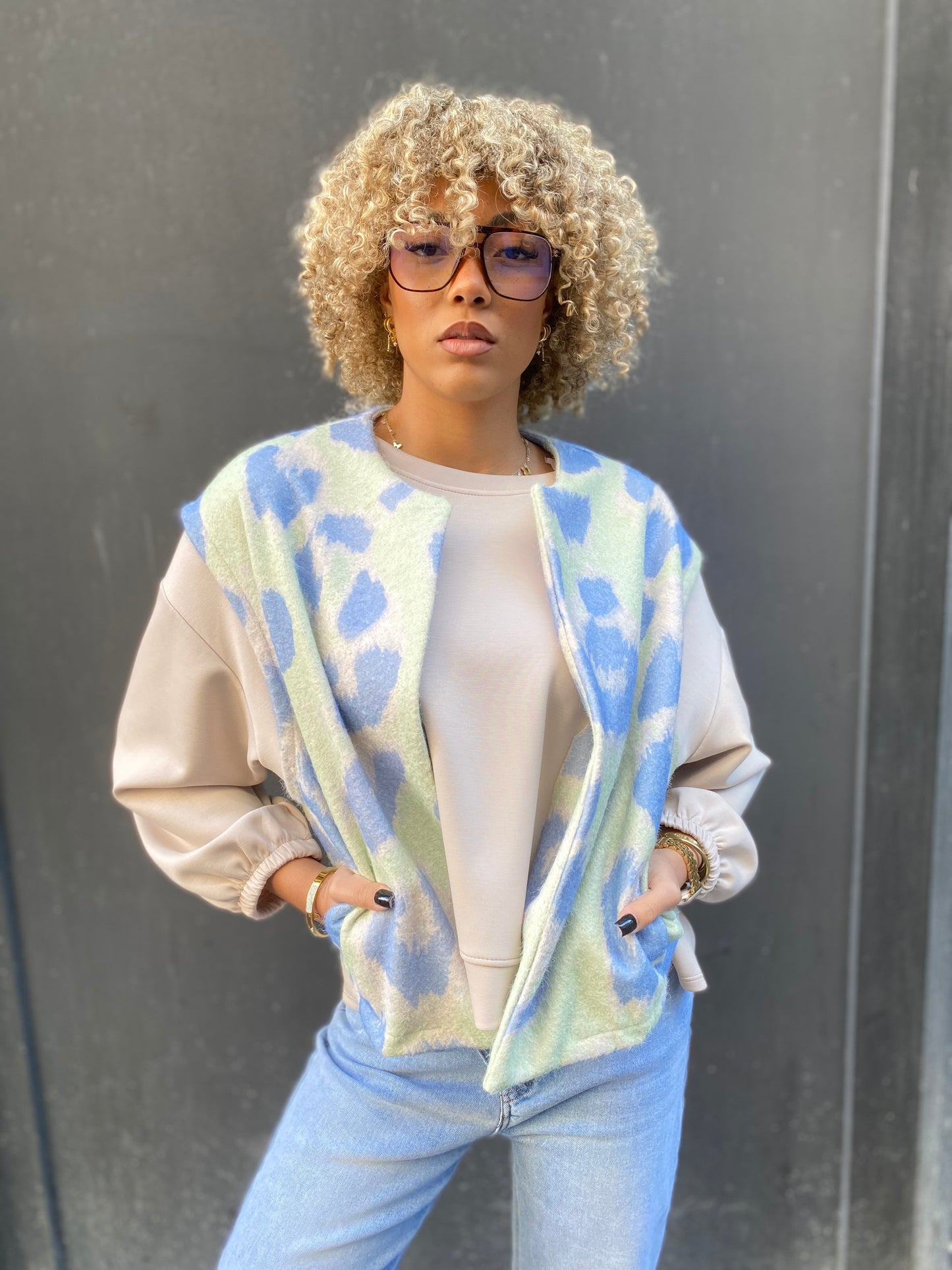 Veste sans manches Margot  bleu vert