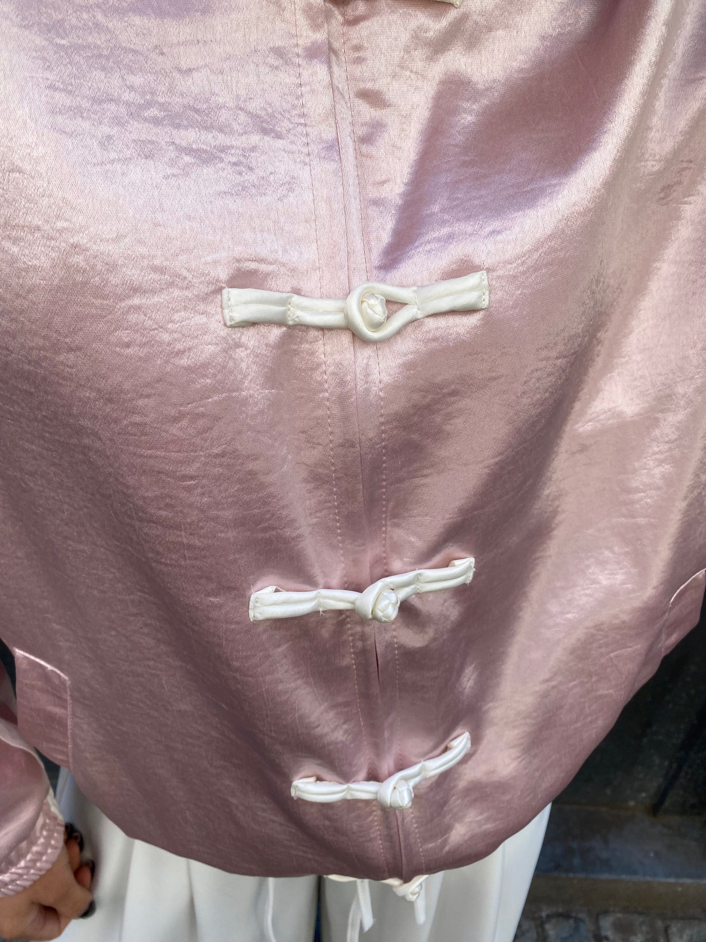 Veste satine rose
