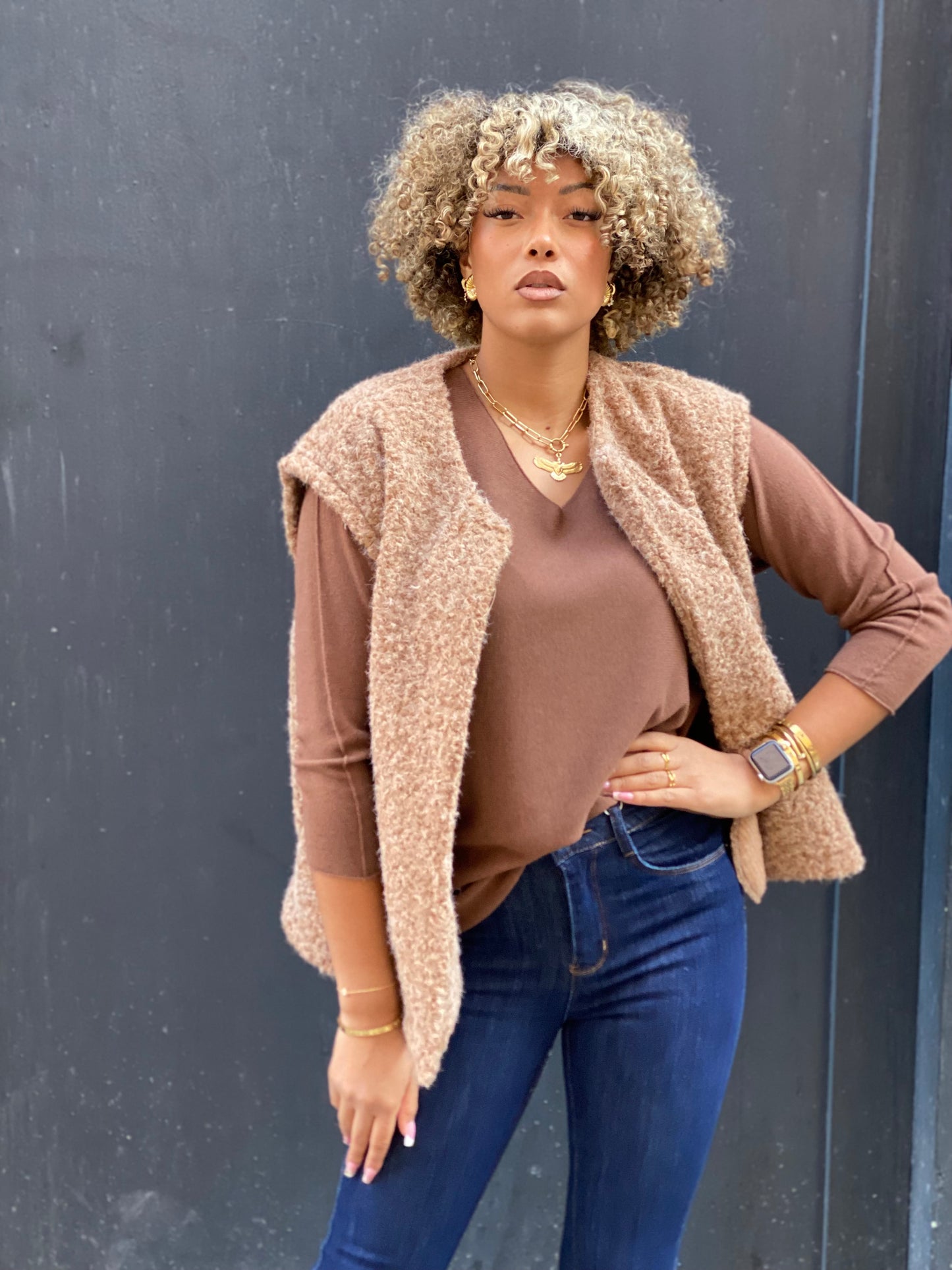Veste sans manches  Lyly beige