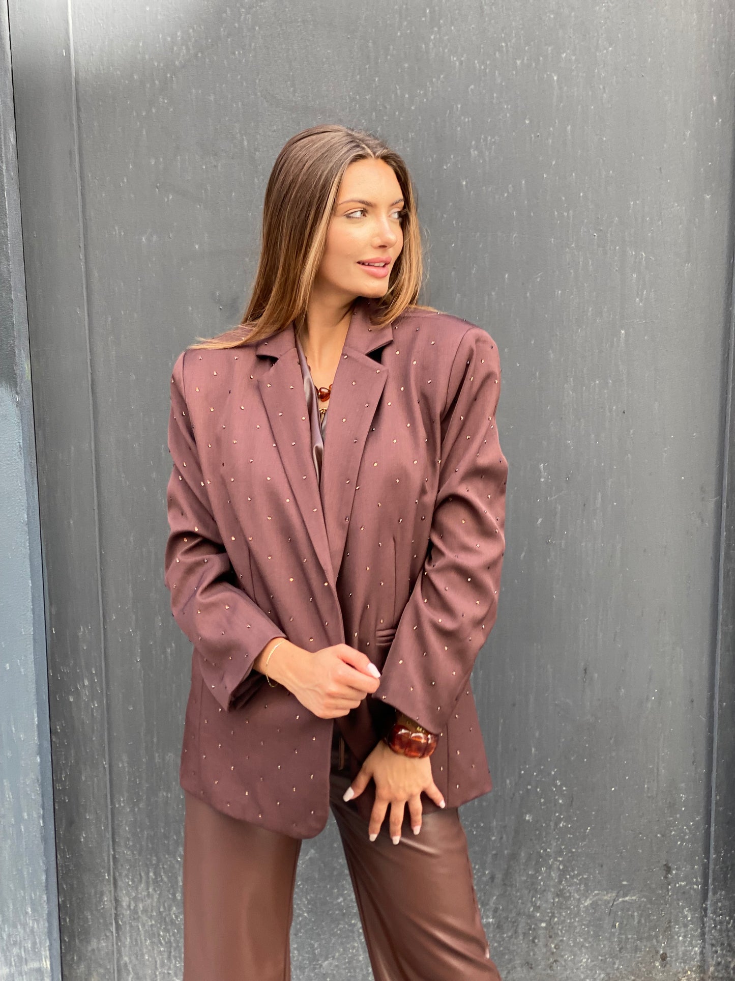 Blazer diamant brun