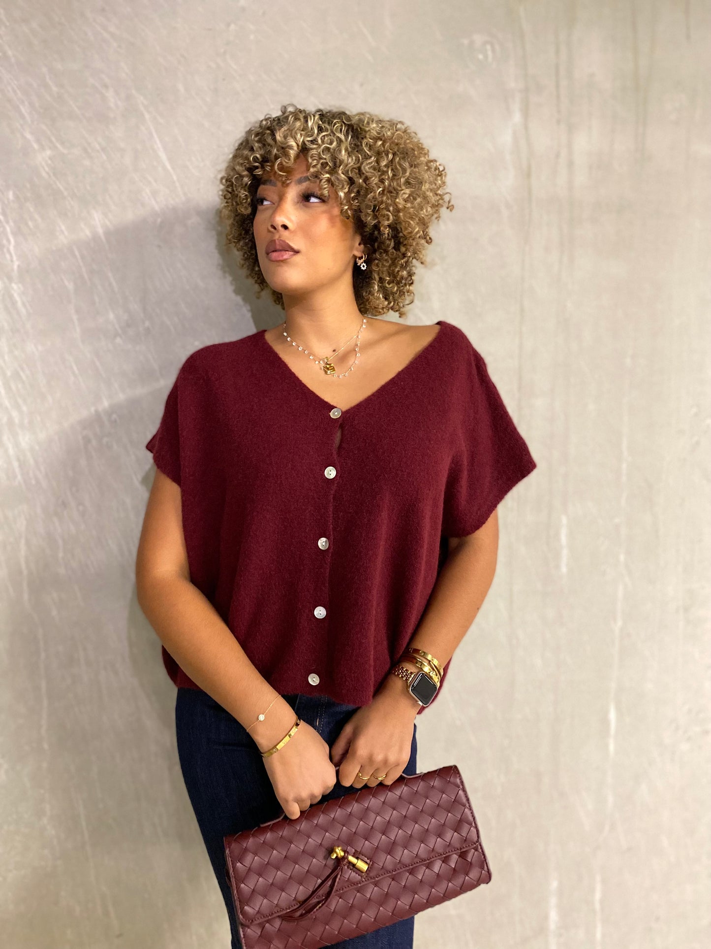 Gilet Paula bordeaux