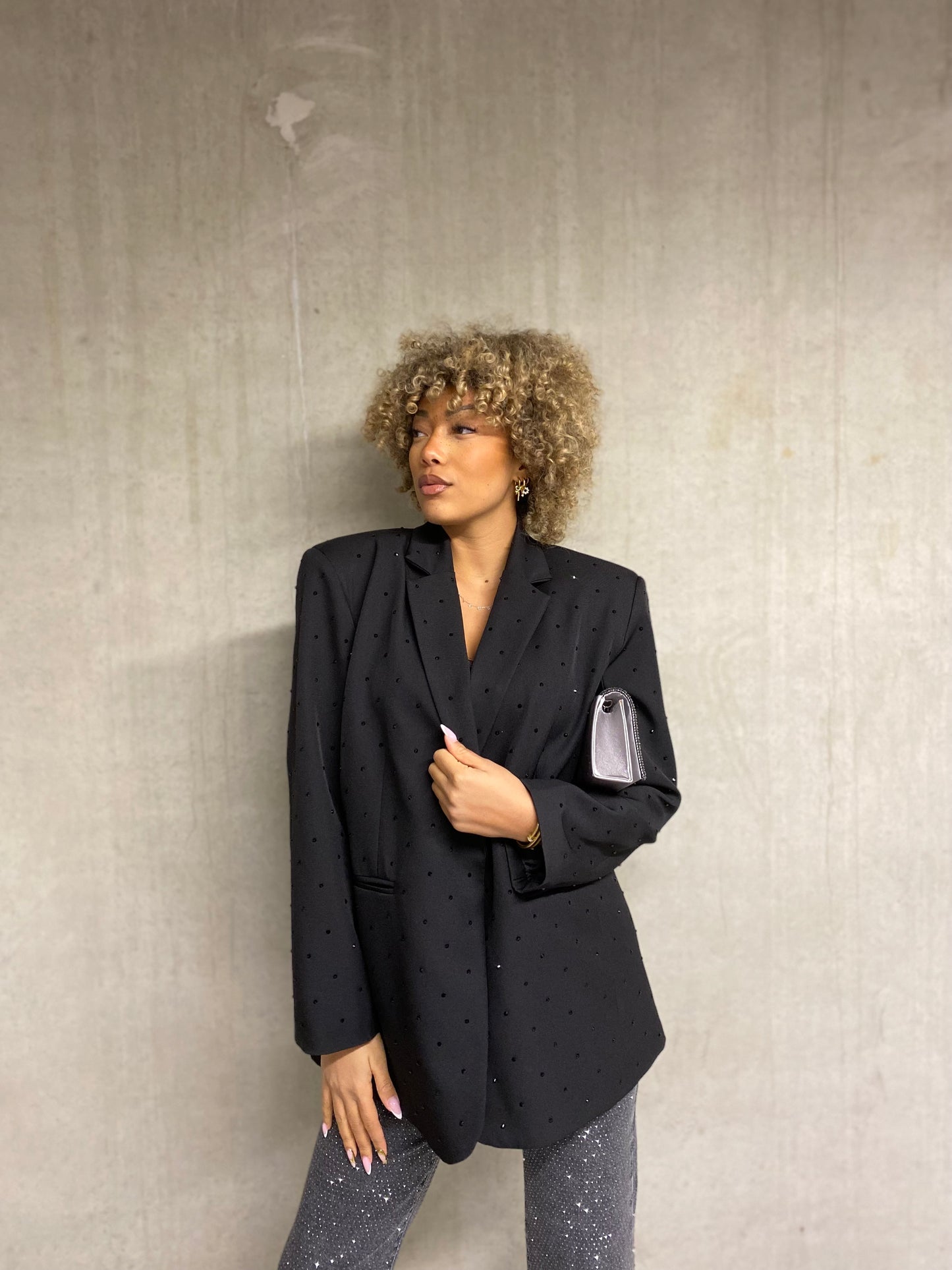 Blazer diamant noir