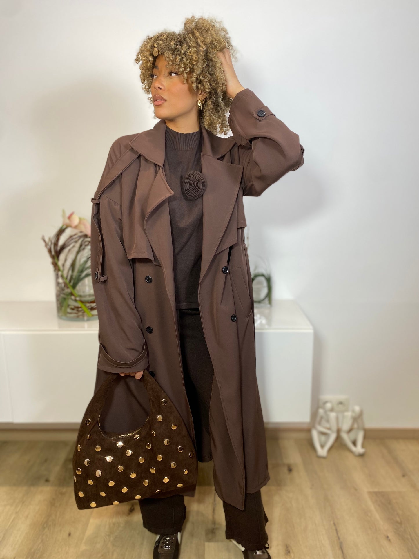 Trench long chocolat