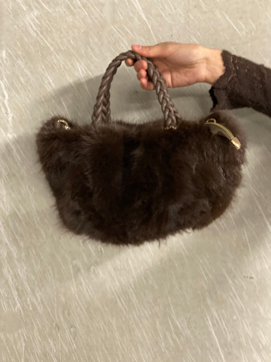 Sac fourrure brun