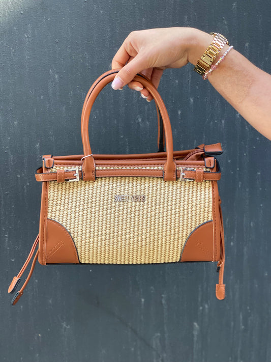 Sac raphia et cuir