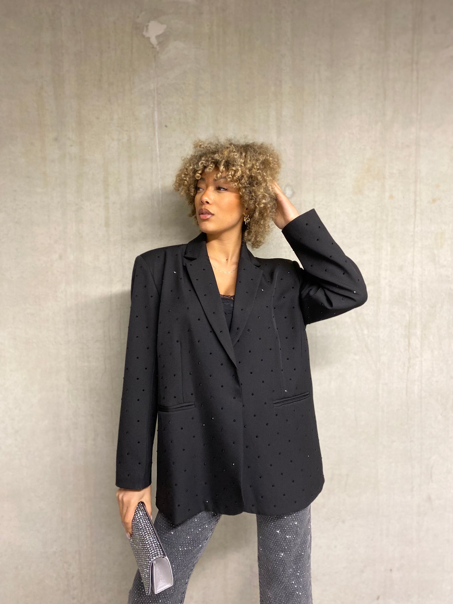 Blazer diamant noir