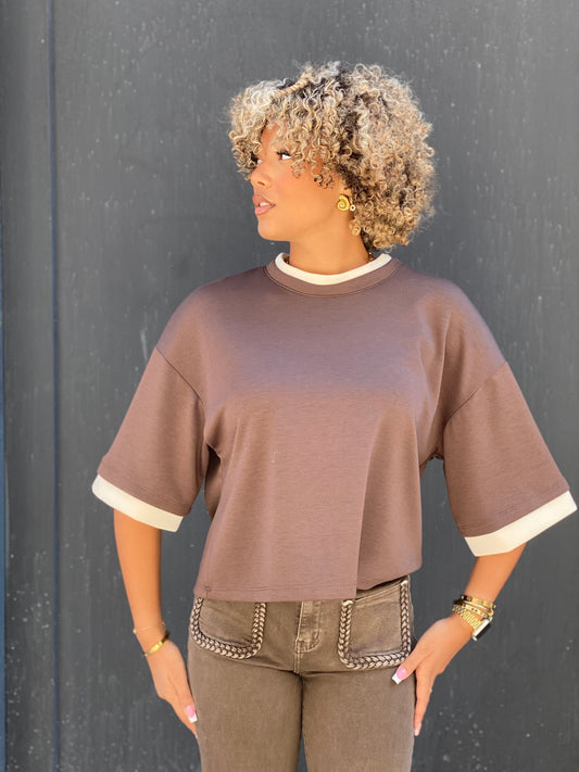 T-shirt duo brun