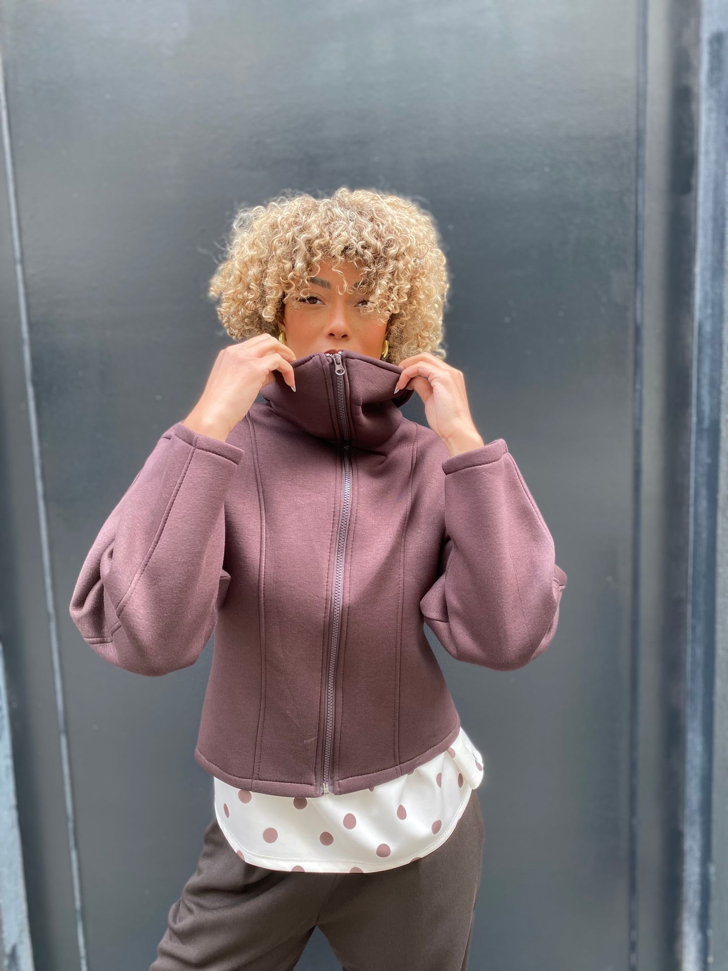 Gilet veste Zip choco
