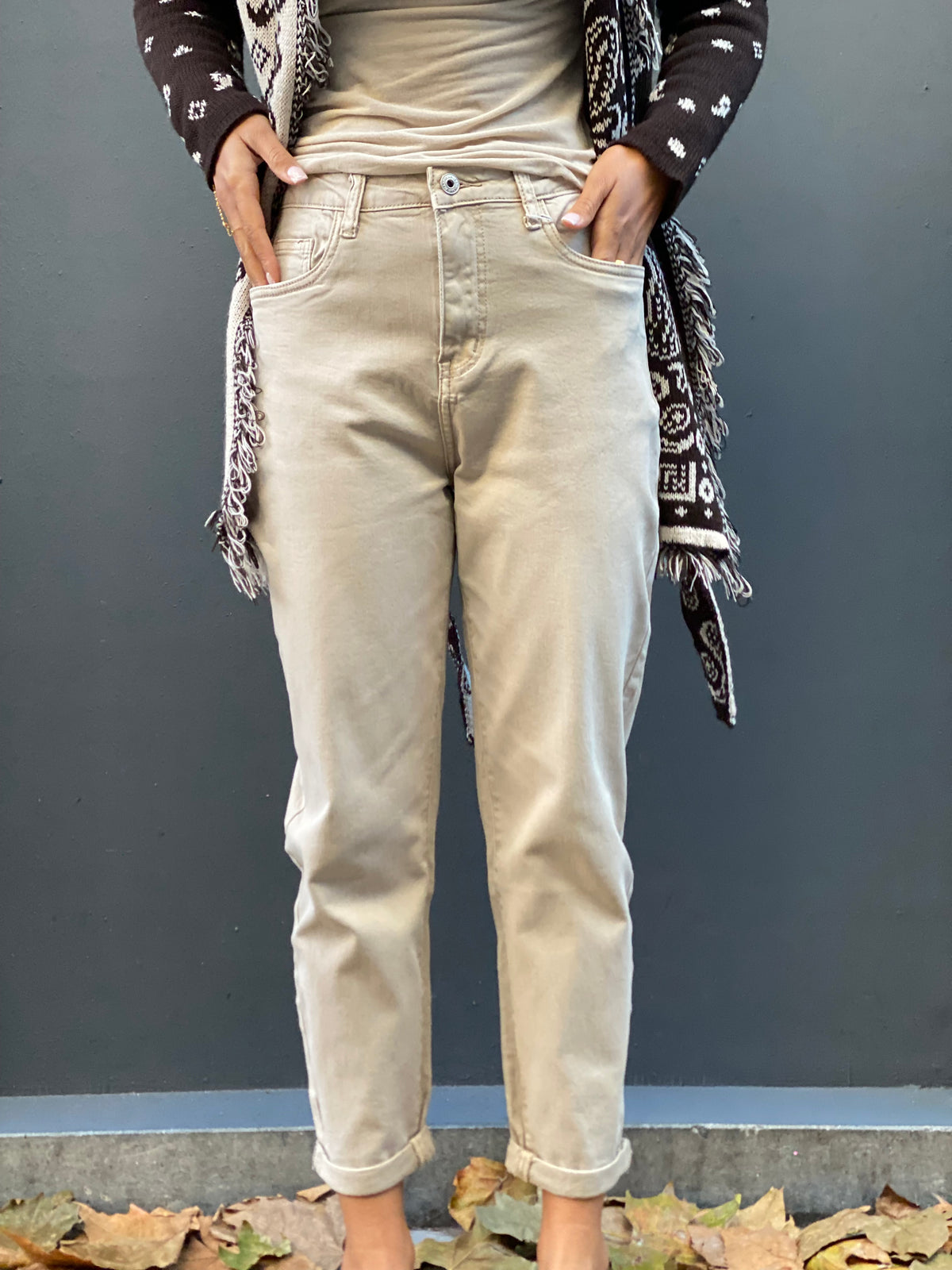 Pantalon beige, jeans Nadine