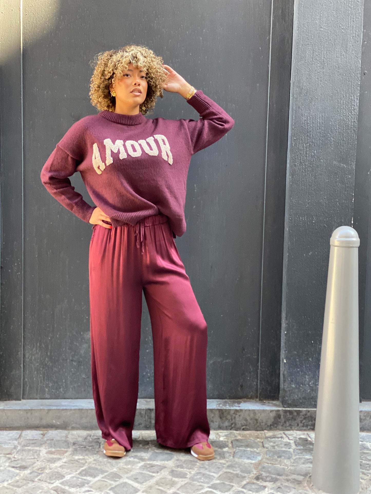 Pantalon Virginie bordeaux