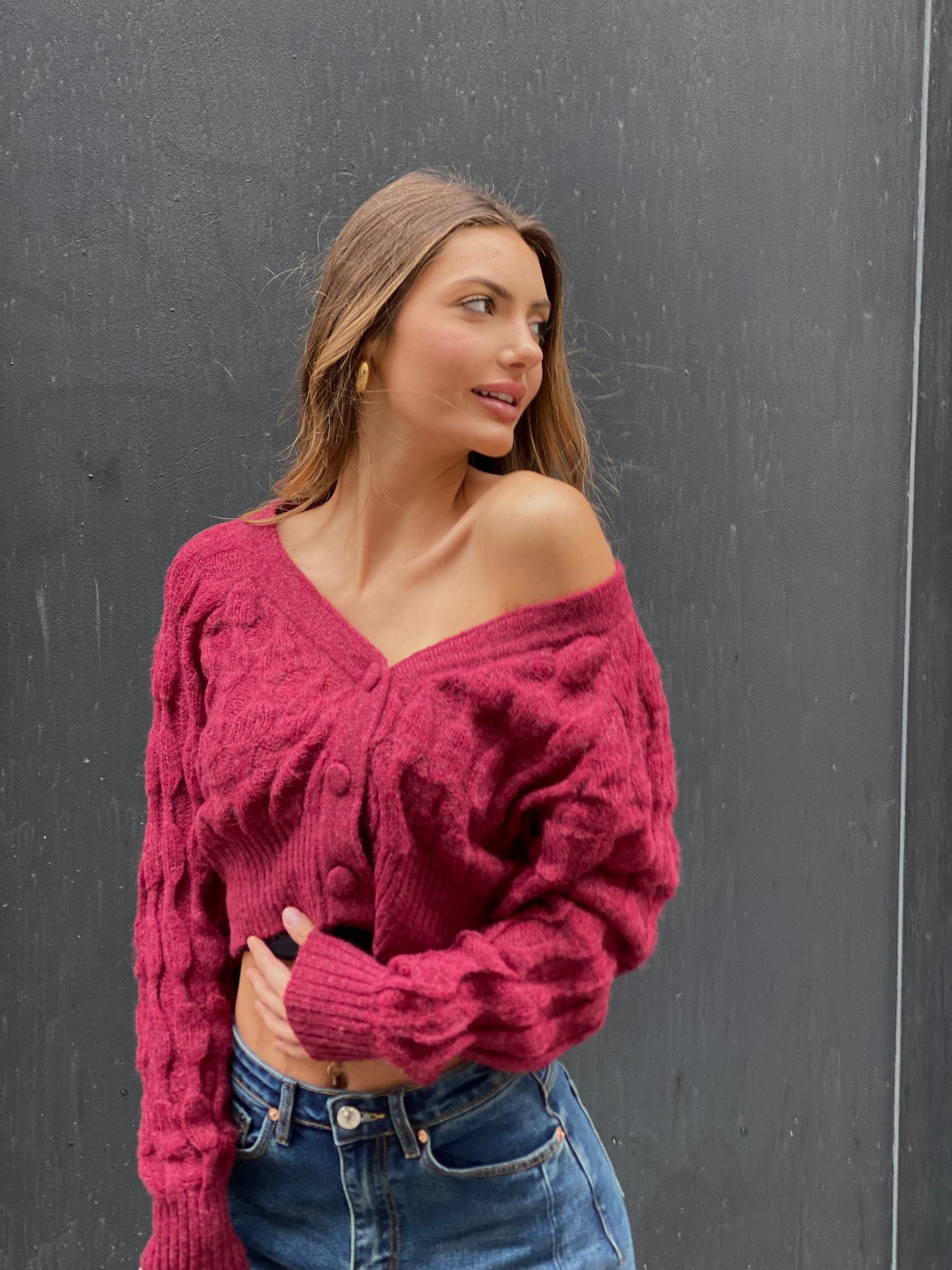 Gilet, Virginie bordeaux