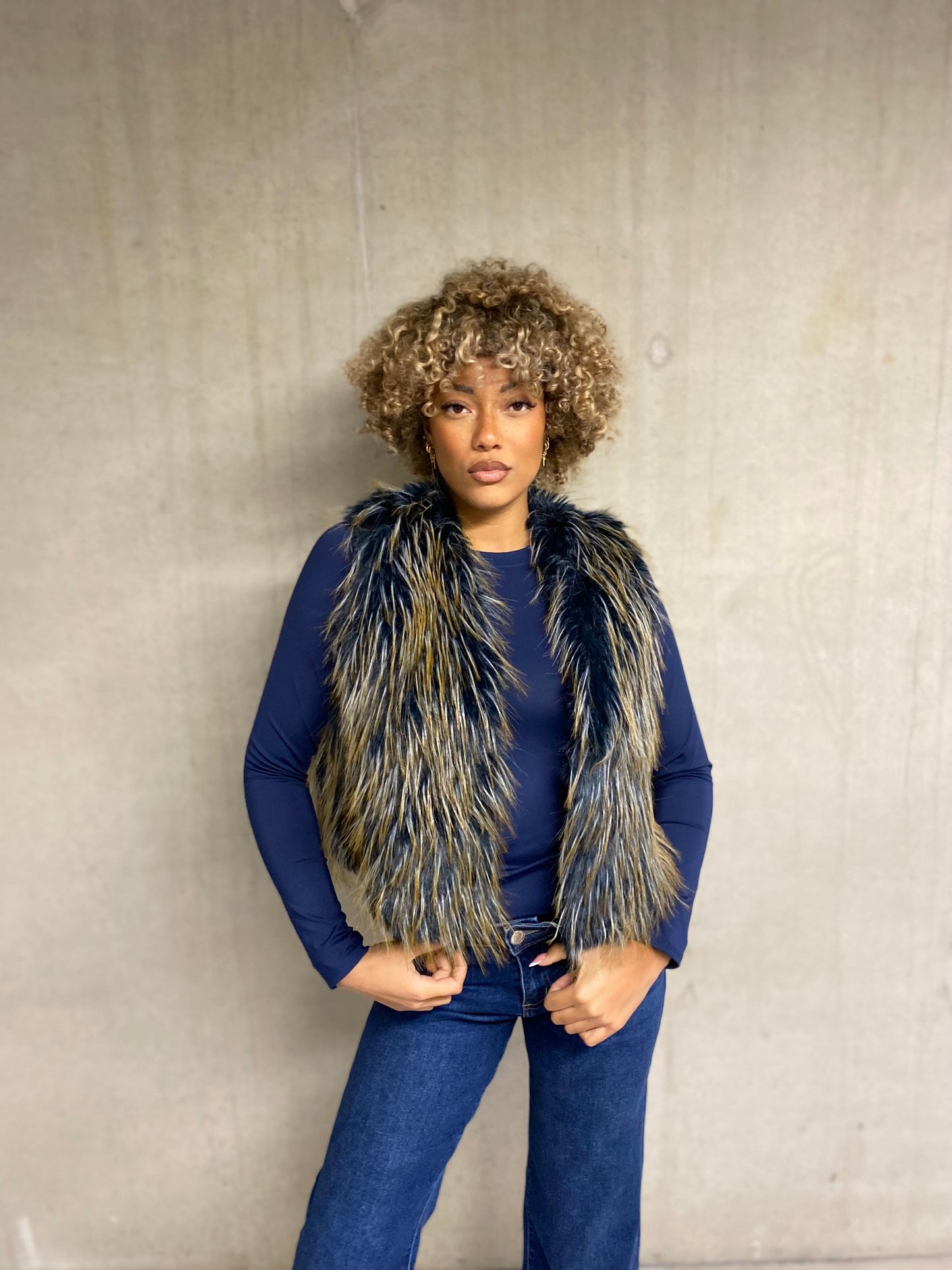 Veste Mila fourrure sans manches