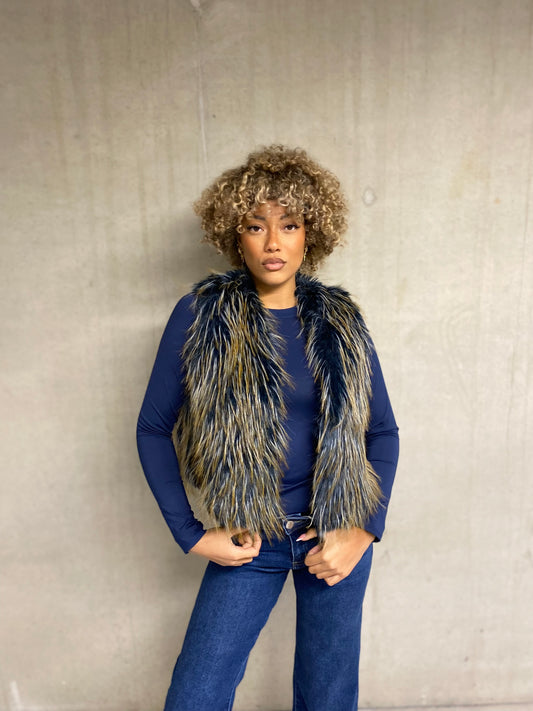 Veste Mila fourrure sans manches