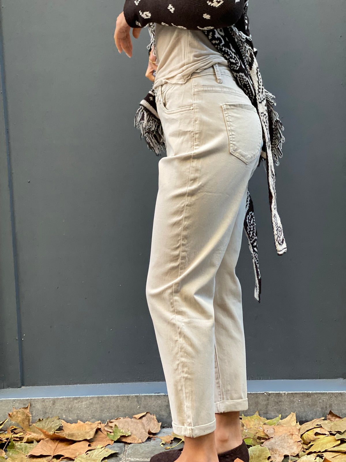 Pantalon beige, jeans Nadine